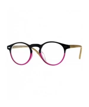 Unisex Round Keyhole Thin Plastic Horn Rim Reading Glasses - Pink - C318D9ZRO7S $8.44 Round