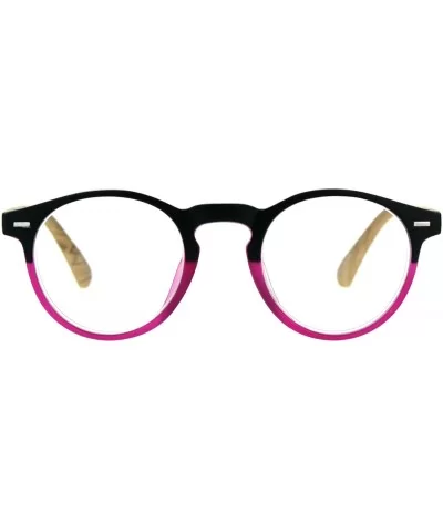 Unisex Round Keyhole Thin Plastic Horn Rim Reading Glasses - Pink - C318D9ZRO7S $8.44 Round