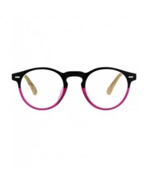 Unisex Round Keyhole Thin Plastic Horn Rim Reading Glasses - Pink - C318D9ZRO7S $8.44 Round