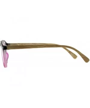 Unisex Round Keyhole Thin Plastic Horn Rim Reading Glasses - Pink - C318D9ZRO7S $8.44 Round