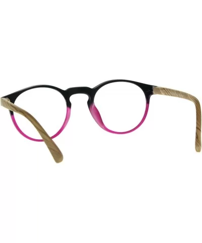 Unisex Round Keyhole Thin Plastic Horn Rim Reading Glasses - Pink - C318D9ZRO7S $8.44 Round