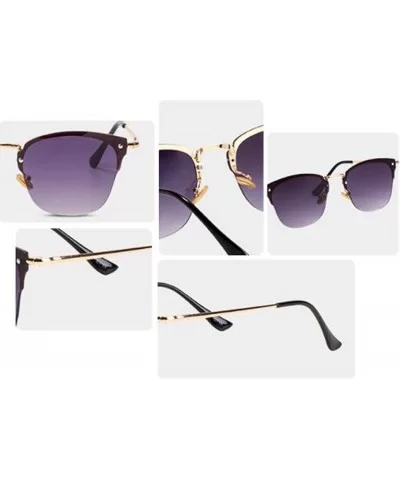 New fashion sunglasses female half frame sunglasses men mirror sunglasses women - G - C418S70C533 $41.95 Aviator