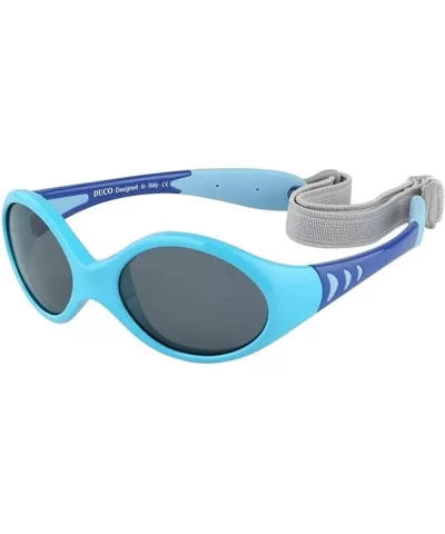 Children's sunglasses polarized sports glasses TPEE flexible frame - suitable for 0-12 month baby girl K012-blue - CU198OQHGC...