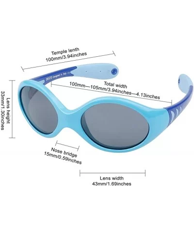 Children's sunglasses polarized sports glasses TPEE flexible frame - suitable for 0-12 month baby girl K012-blue - CU198OQHGC...