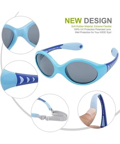 Children's sunglasses polarized sports glasses TPEE flexible frame - suitable for 0-12 month baby girl K012-blue - CU198OQHGC...