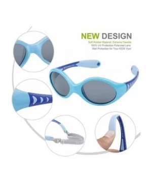 Children's sunglasses polarized sports glasses TPEE flexible frame - suitable for 0-12 month baby girl K012-blue - CU198OQHGC...