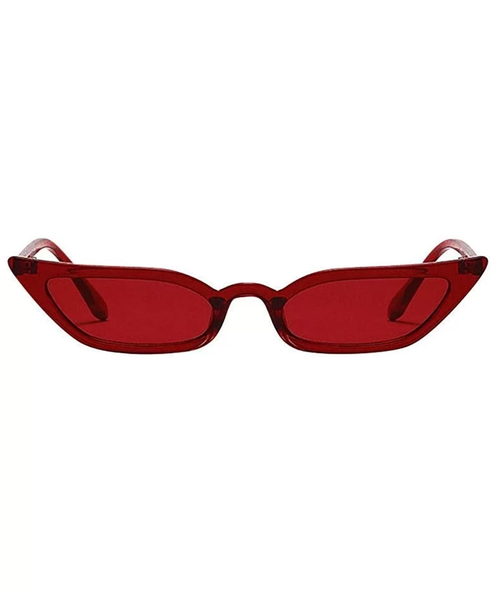 Gifiore Retro Vintage Cateye Sunglasses for Women Clout Goggles Plastic Frame Glasses - Red - C51965I69N0 $3.30 Oval