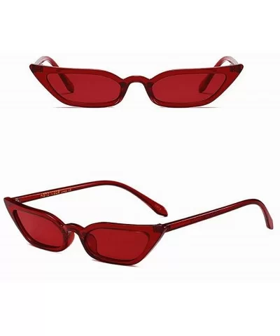 Gifiore Retro Vintage Cateye Sunglasses for Women Clout Goggles Plastic Frame Glasses - Red - C51965I69N0 $3.30 Oval