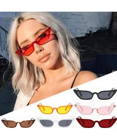 Gifiore Retro Vintage Cateye Sunglasses for Women Clout Goggles Plastic Frame Glasses - Red - C51965I69N0 $3.30 Oval