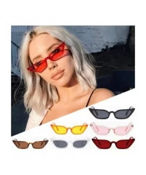 Gifiore Retro Vintage Cateye Sunglasses for Women Clout Goggles Plastic Frame Glasses - Red - C51965I69N0 $3.30 Oval