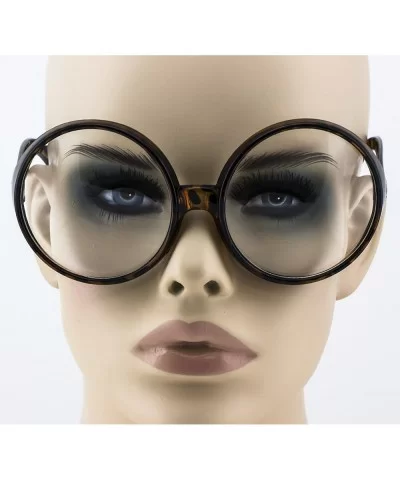 Super Large XXL Oversized Thick Frame Circle Round Clear Lens Glasses - Tortoise - CE187EN6NDI $5.63 Square