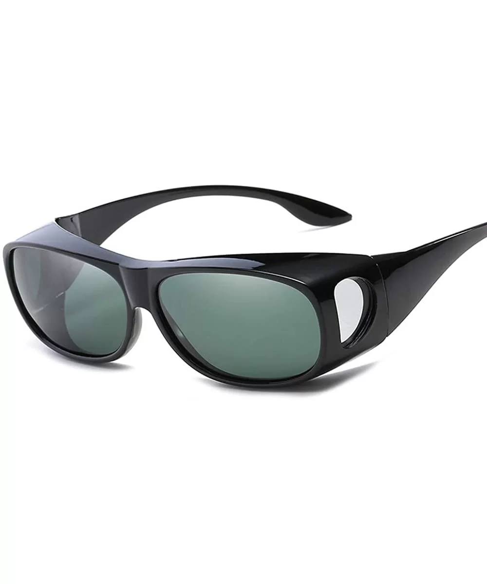 Sports Polarized Sunglasses - Outdoor Driving Glasses - Wind Shield - Cycling Sunglasses - Bright Black and Green - CC18TNQ9A...