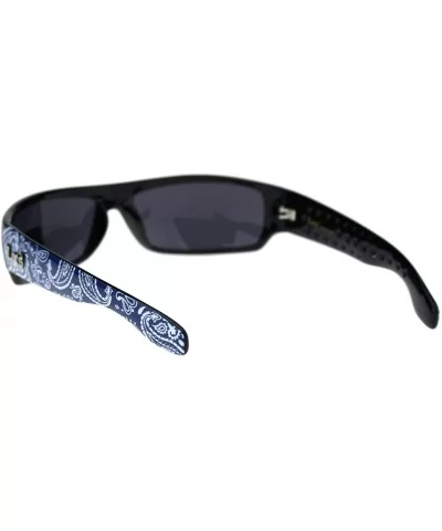 Mad Dog Hardcore Gangster Cholo Narrow Rectangular Sunglasses - Blue Bandana - CB18OLI5N76 $6.28 Square