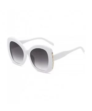 fashion Shade Sunglasses Retro glasses Men and women Sunglasses - White Gray - CI18LL09IW6 $5.62 Oval