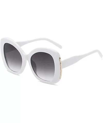 fashion Shade Sunglasses Retro glasses Men and women Sunglasses - White Gray - CI18LL09IW6 $5.62 Oval