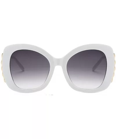 fashion Shade Sunglasses Retro glasses Men and women Sunglasses - White Gray - CI18LL09IW6 $5.62 Oval