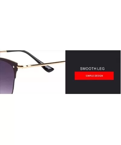 New fashion sunglasses female half frame sunglasses men mirror sunglasses women - G - C418S70C533 $41.95 Aviator