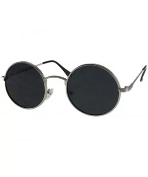 Kaia - Metal Round Fashion Sunglasses with Microfiber Pouch - Silver / Smoke - C218IRWN0U6 $8.60 Round