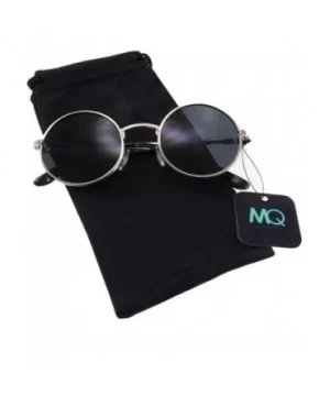 Kaia - Metal Round Fashion Sunglasses with Microfiber Pouch - Silver / Smoke - C218IRWN0U6 $8.60 Round