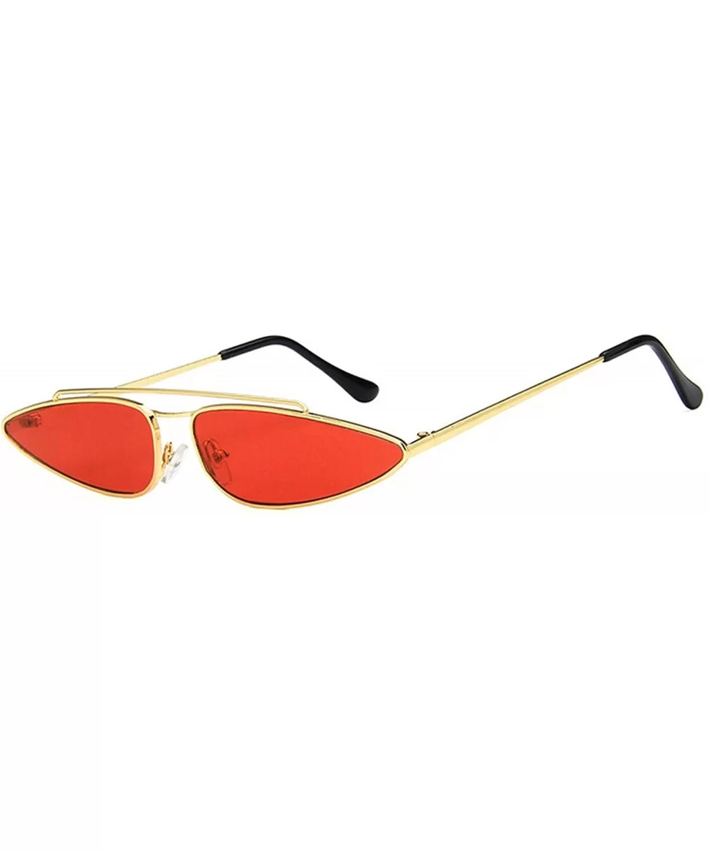 Vintage Sunglasses for women Resin UV400 Sun glasses - Gold Frame Red Lens - CN18SARH2AR $9.66 Sport