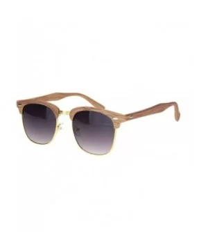 Mens Woodgrain Half Horn Rim Hipster Retro Sunglasses - Light Wood Black - CV18MIMIS5M $8.27 Rectangular