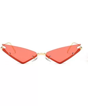 Unisex Fashion Cat Eye Metal Frame Candy Color Small Sunglasses UV400 - Red - C818NDHKGG5 $9.28 Square