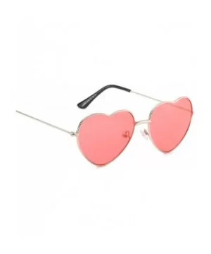 Classic Retro Designer Style Heart Shape Sunglasses for Women Metal Resin UV 400 Protection Sunglasses - CH18SAT7QZU $10.40 O...