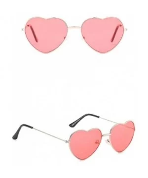 Classic Retro Designer Style Heart Shape Sunglasses for Women Metal Resin UV 400 Protection Sunglasses - CH18SAT7QZU $10.40 O...