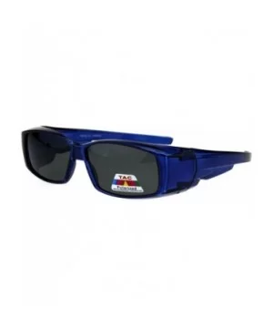 Polarized 53mm Translucent Plastic Narrow Rectangular Fit Over Sunglasses - Blue - C418GU6YS8H $7.99 Square