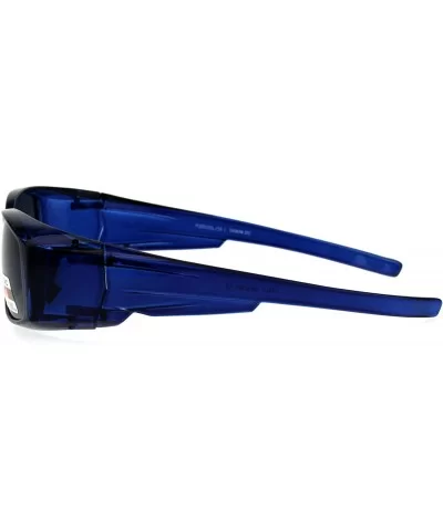 Polarized 53mm Translucent Plastic Narrow Rectangular Fit Over Sunglasses - Blue - C418GU6YS8H $7.99 Square