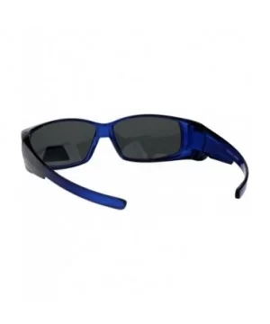 Polarized 53mm Translucent Plastic Narrow Rectangular Fit Over Sunglasses - Blue - C418GU6YS8H $7.99 Square