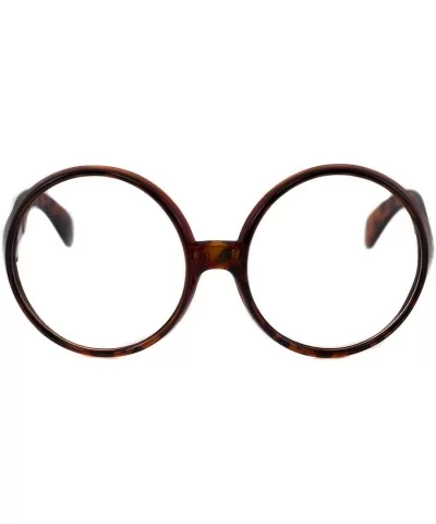 Super Large XXL Oversized Thick Frame Circle Round Clear Lens Glasses - Tortoise - CE187EN6NDI $5.63 Square