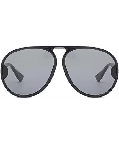 Unisex Oversized Oval Plastic Lenses Fashion Sunglasses UV400 - Black Gray - CD18NN9GGQI $6.38 Oversized