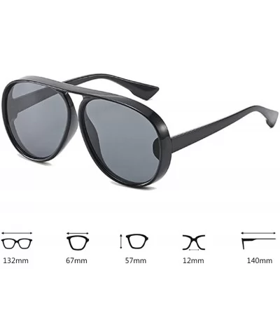 Unisex Oversized Oval Plastic Lenses Fashion Sunglasses UV400 - Black Gray - CD18NN9GGQI $6.38 Oversized