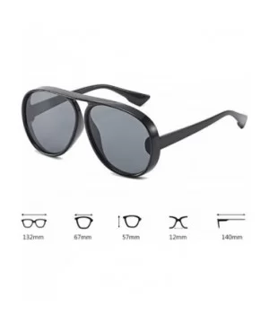 Unisex Oversized Oval Plastic Lenses Fashion Sunglasses UV400 - Black Gray - CD18NN9GGQI $6.38 Oversized