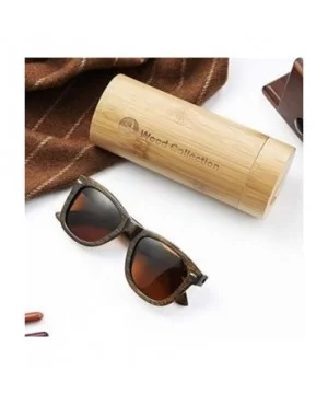 Wood Sunglasses with Polarized lenses for Men&Women Handmade Bamboo Wooden Sunglasses - F Brown - C418U0CZT8D $12.30 Round