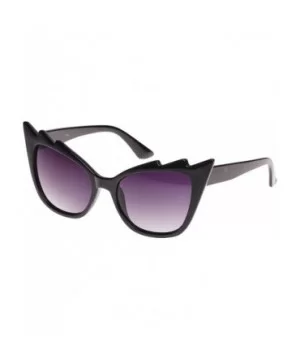 Gotham Cat Eye Style Sunglasses - Black - CR12JSJZFNR $18.11 Oversized