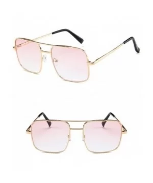 UV Protection Sunglasses for Women Men Full rim frame Square Acrylic Lens Metal Frame Sunglass - Pink - CX190383KDA $6.83 Oval