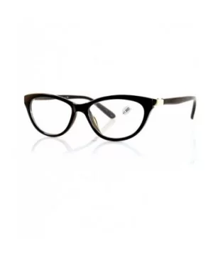 Fancy Lady's Cat Eye Clear Reading Glasses Metal Temple A087 - Black - CB1803MTSHQ $9.05 Cat Eye