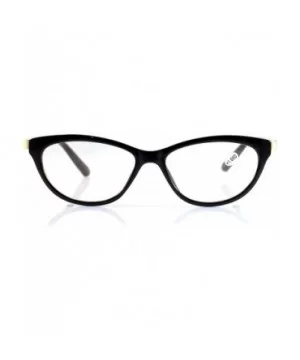 Fancy Lady's Cat Eye Clear Reading Glasses Metal Temple A087 - Black - CB1803MTSHQ $9.05 Cat Eye