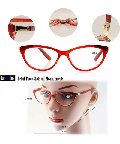 Fancy Lady's Cat Eye Clear Reading Glasses Metal Temple A087 - Black - CB1803MTSHQ $9.05 Cat Eye