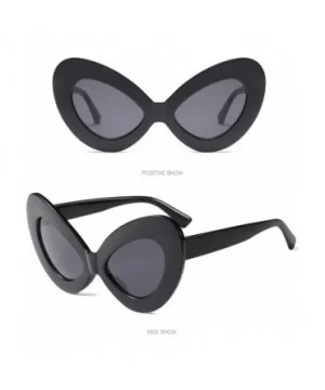 Women Vintage Big Oval Shape Frame Sunglasses Fashion Bat Eyes Eyewear Ladies - A - CE18TKUQHL0 $4.72 Oval