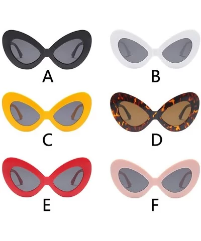 Women Vintage Big Oval Shape Frame Sunglasses Fashion Bat Eyes Eyewear Ladies - A - CE18TKUQHL0 $4.72 Oval