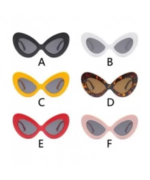 Women Vintage Big Oval Shape Frame Sunglasses Fashion Bat Eyes Eyewear Ladies - A - CE18TKUQHL0 $4.72 Oval