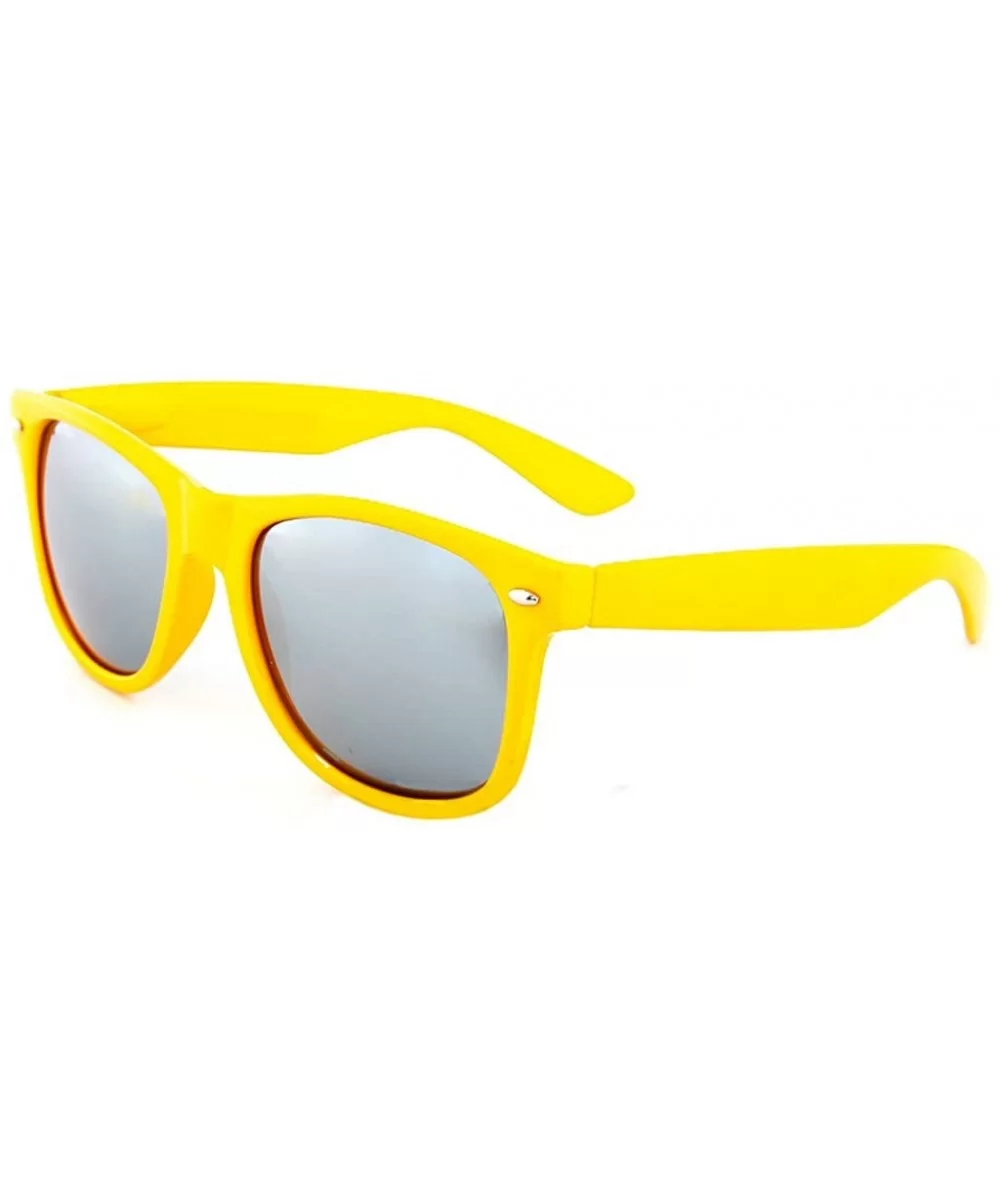 Mirror Lens Sunglasses Vintage Fashion Shades - Yellow - C5117ARYSCD $6.90 Wayfarer