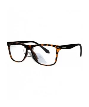 Square Horn Rimmed Clear Lens Glasses Unisex Fashion Eyeglasses - Tortoise/Matte Brown - CG189U4L5IR $8.30 Square