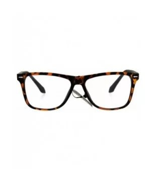 Square Horn Rimmed Clear Lens Glasses Unisex Fashion Eyeglasses - Tortoise/Matte Brown - CG189U4L5IR $8.30 Square