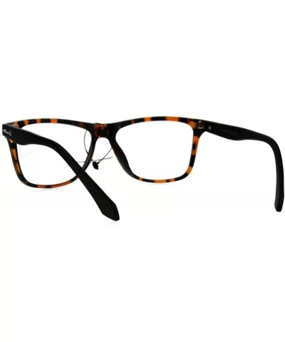 Square Horn Rimmed Clear Lens Glasses Unisex Fashion Eyeglasses - Tortoise/Matte Brown - CG189U4L5IR $8.30 Square