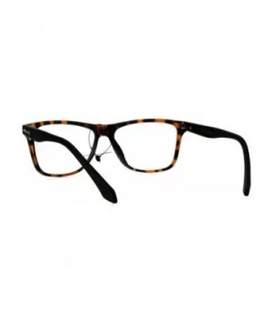 Square Horn Rimmed Clear Lens Glasses Unisex Fashion Eyeglasses - Tortoise/Matte Brown - CG189U4L5IR $8.30 Square