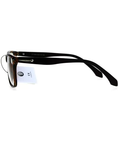 Square Horn Rimmed Clear Lens Glasses Unisex Fashion Eyeglasses - Tortoise/Matte Brown - CG189U4L5IR $8.30 Square